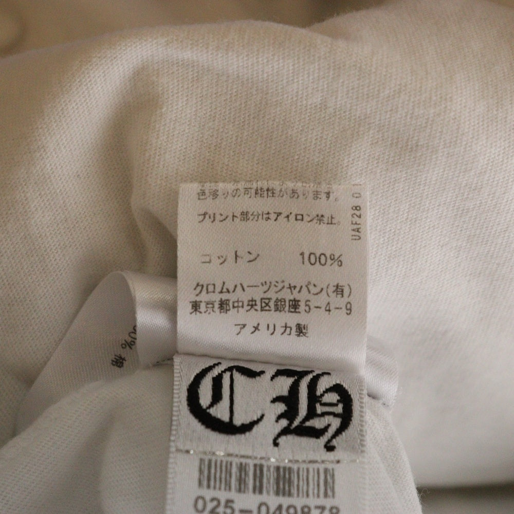 CHROME HEARTS(クロムハーツ) CH T-SHRT 1 バック英字プリント ポケット半袖Tシャツ カットソー ホワイト/イエロー