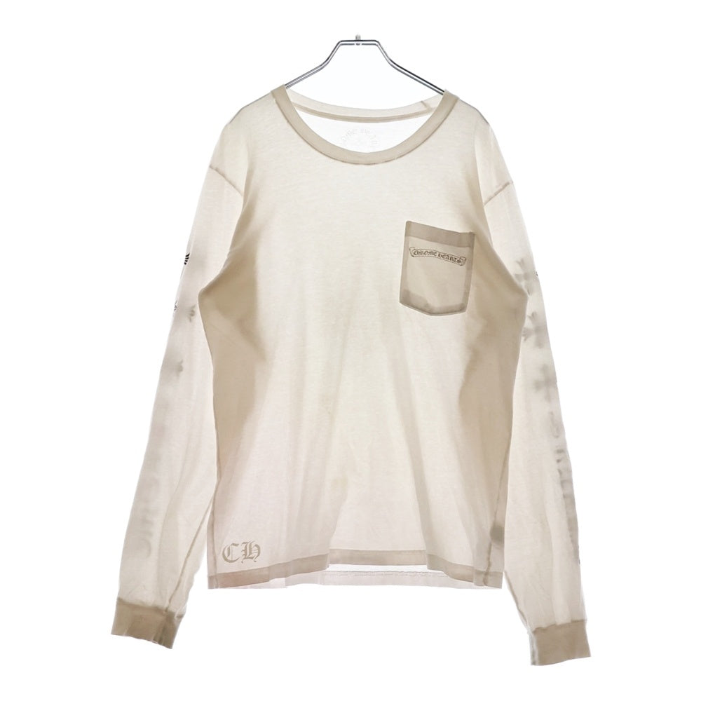 CHROME HEARTS(クロムハーツ) CH Plus Arm Logo L S Tee CHプラスアームロゴプリント 長袖Tシャツ ロングスリーブカットソー ホワイト