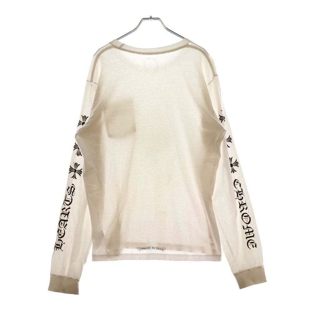 CHROME HEARTS(クロムハーツ) CH Plus Arm Logo L S Tee CHプラスアームロゴプリント 長袖Tシャツ ロングスリーブカットソー ホワイト