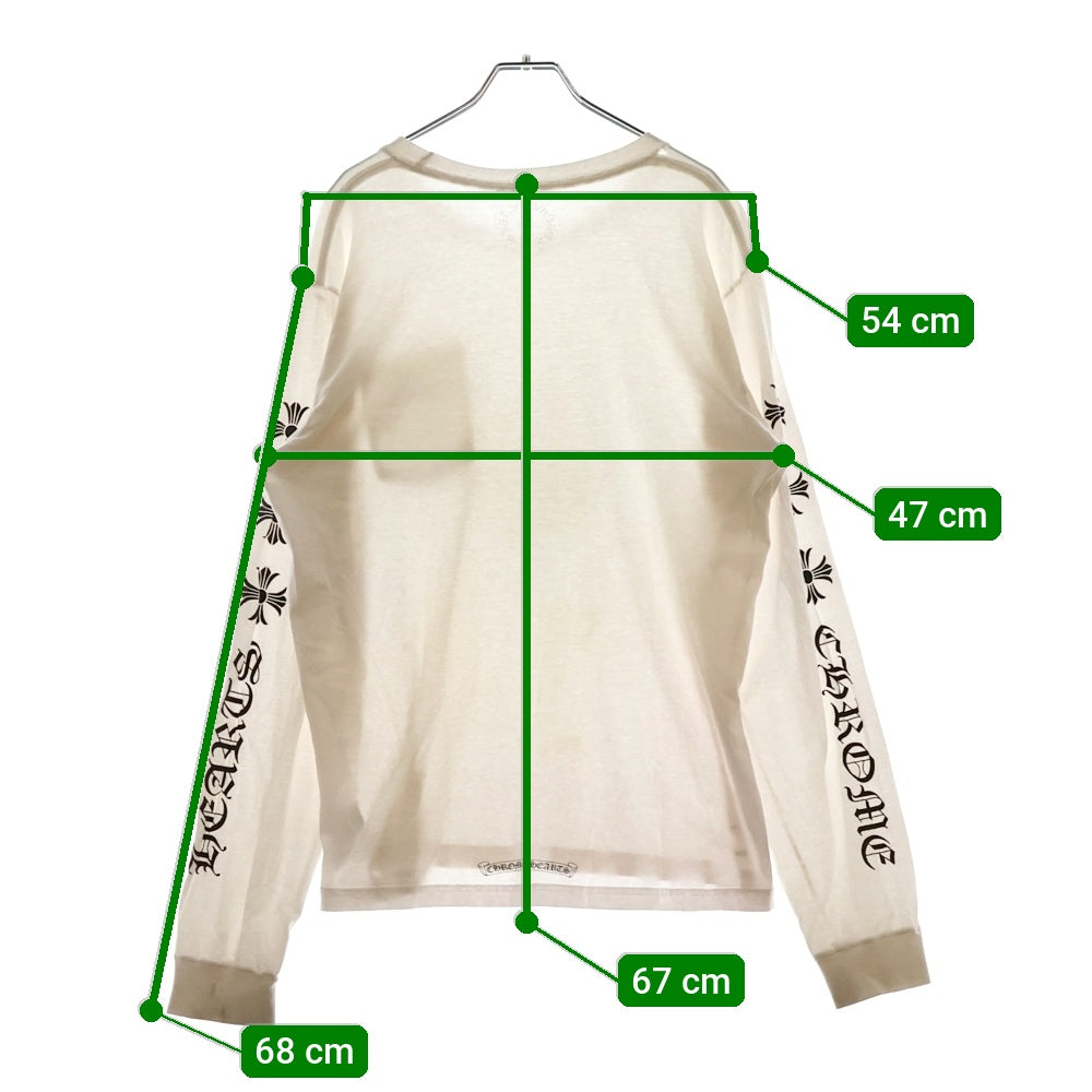 CHROME HEARTS(クロムハーツ) CH Plus Arm Logo L S Tee CHプラスアームロゴプリント 長袖Tシャツ ロングスリーブカットソー ホワイト