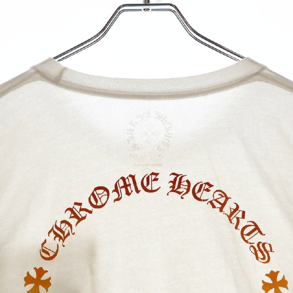 CHROME HEARTS(クロムハーツ) BACK GRAD CIRCLE LOGO L/S TEE バックグラデーション サークルロゴプリント 長袖Tシャツ ロングスリーブカットソー ホワイト