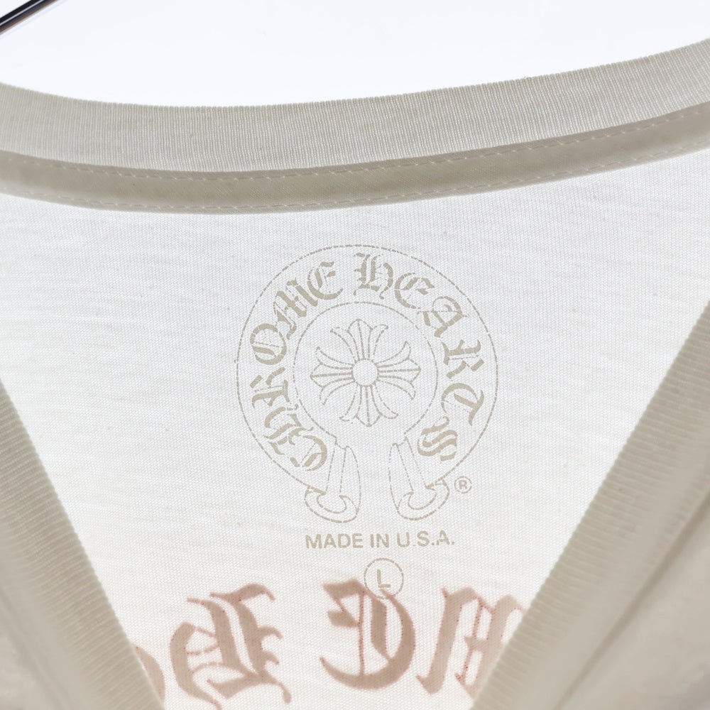 CHROME HEARTS(クロムハーツ) BACK GRAD CIRCLE LOGO L/S TEE バックグラデーション サークルロゴプリント 長袖Tシャツ ロングスリーブカットソー ホワイト