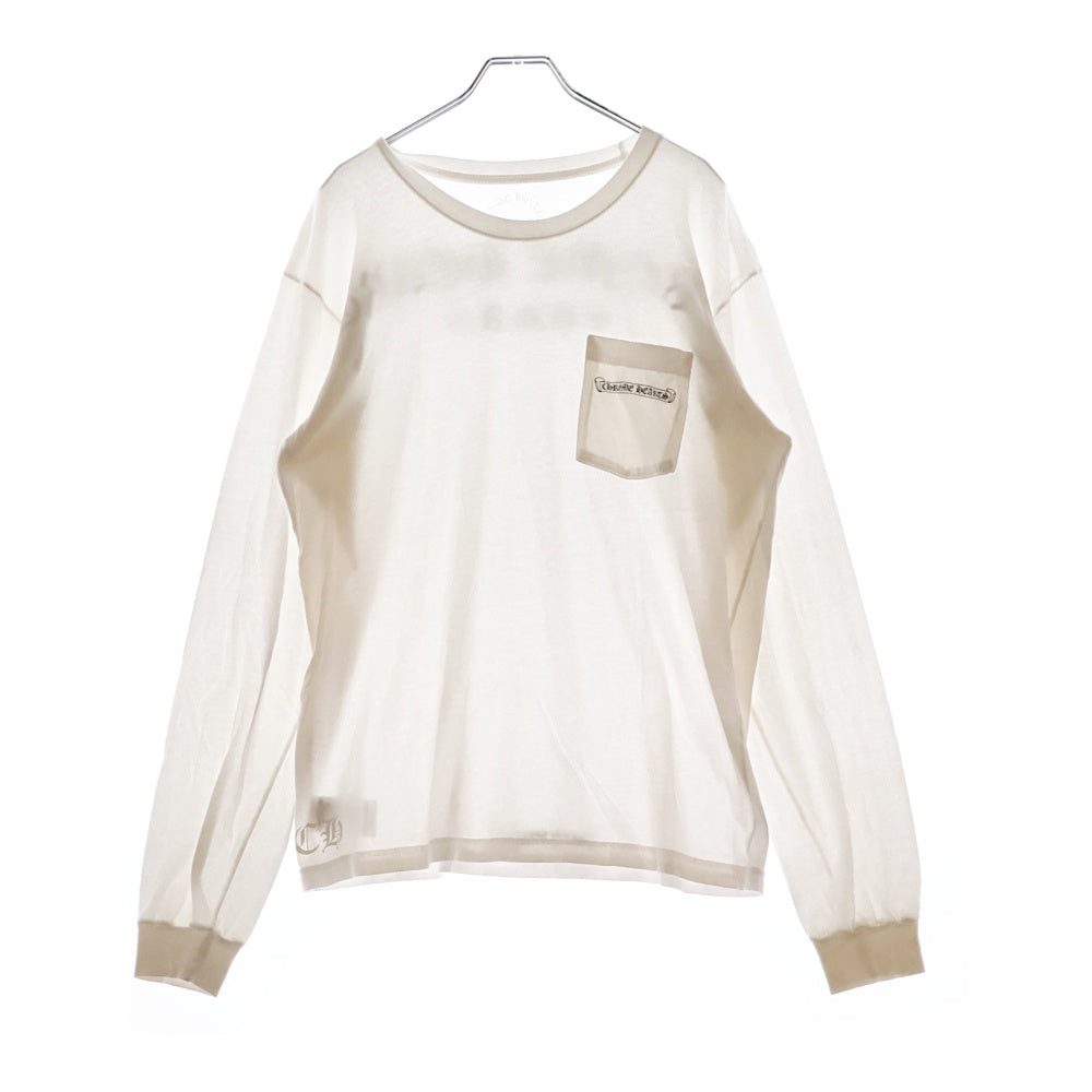 CHROME HEARTS(クロムハーツ) CH L S 1 バックアーチロゴプリント USA 長袖Tシャツ ロングスリーブカットソー ホワイト