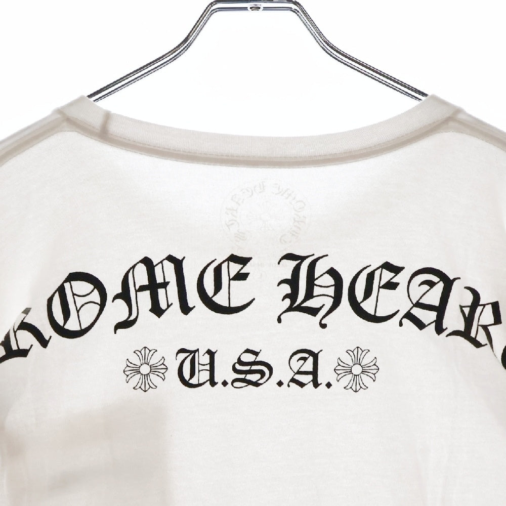 CHROME HEARTS(クロムハーツ) CH L S 1 バックアーチロゴプリント USA 長袖Tシャツ ロングスリーブカットソー ホワイト