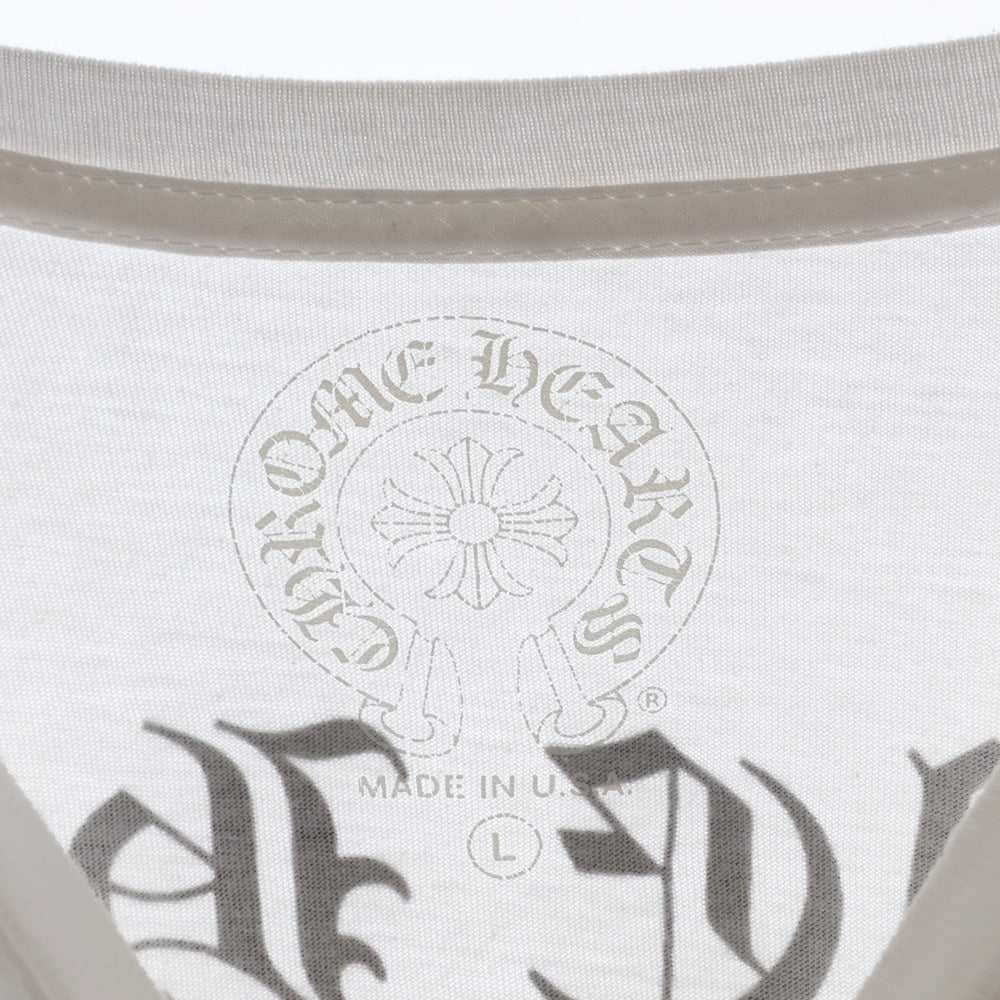 CHROME HEARTS(クロムハーツ) CH L S 1 バックアーチロゴプリント USA 長袖Tシャツ ロングスリーブカットソー ホワイト
