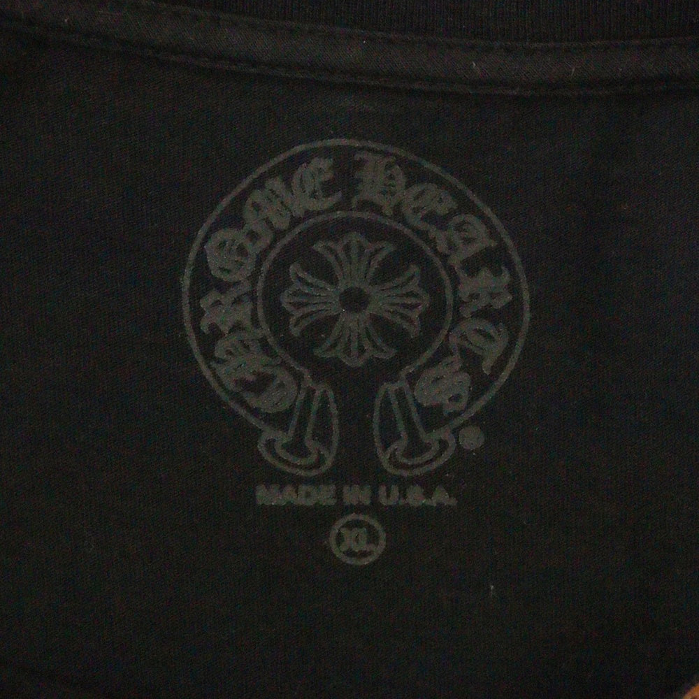 CHROME HEARTS(クロムハーツ) CH L S 1 ネックロゴアームロゴプリント 長袖Tシャツ ロングスリーブカットソー ブラック/ブラウン