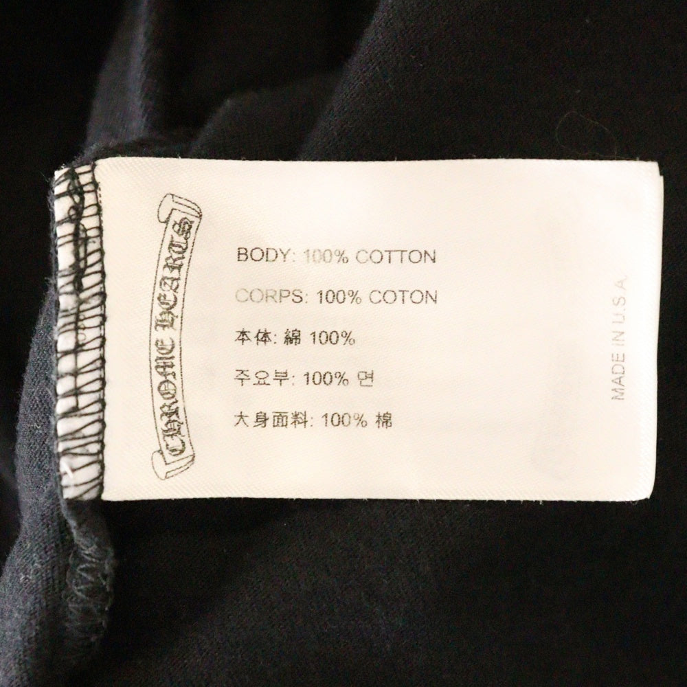 CHROME HEARTS(クロムハーツ) CH L S 1 ネックロゴアームロゴプリント 長袖Tシャツ ロングスリーブカットソー ブラック/ブラウン