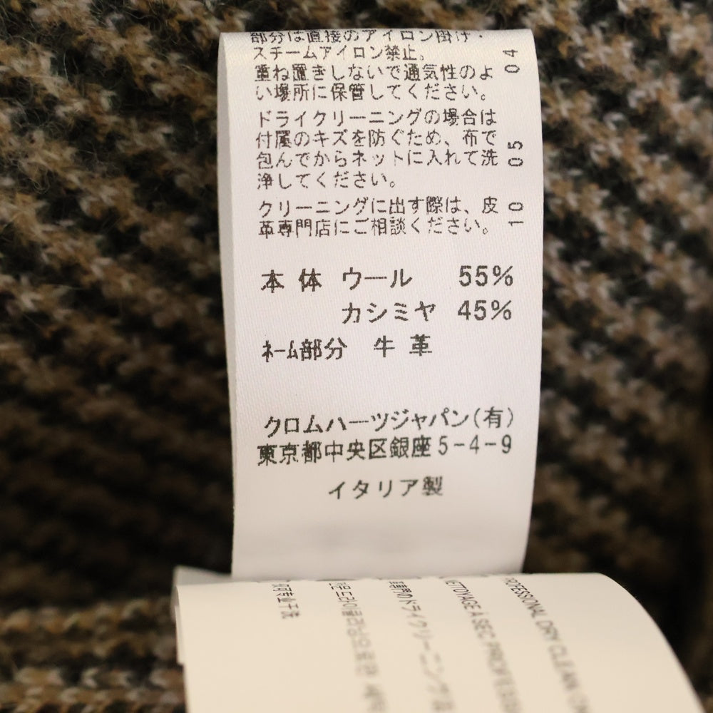 CHROME HEARTS(クロムハーツ) BIG CITY V NECK チェック柄カシミヤブレンドVネックニットセーター グリーン/ブラック