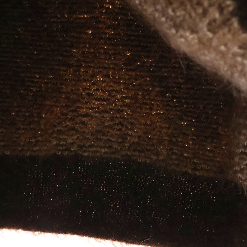 CELINE(セリーヌ) 22AW Cropped Boxy Sweater In Brushed Mohair クロップドボクシーセーターインブラッシュドモヘア アーガイル柄ニットセーター 2AA24606S ブラウン