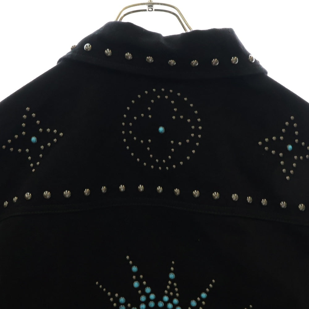 LOUIS VUITTON(ルイヴィトン) 24AW ターコイズスタッズ装飾 エンブロイダードデニムジャケット RM242M CHR HRA81W 1AFWX4 ブラック