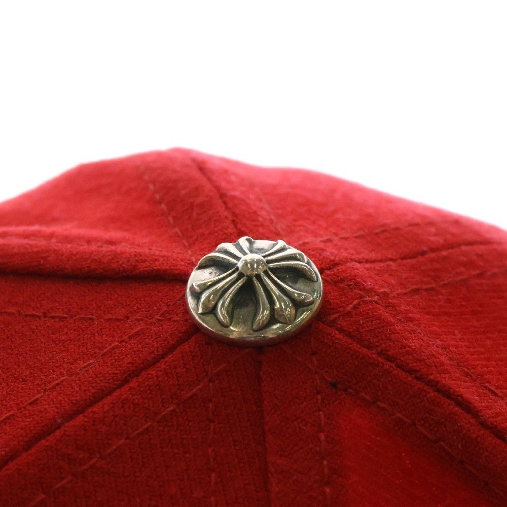 CHROME HEARTS(クロムハーツ) FITTED WOOL ACRYLIC SERGE ハートロゴ刺繍クロスボールベースボールキャップ 帽子 レッド