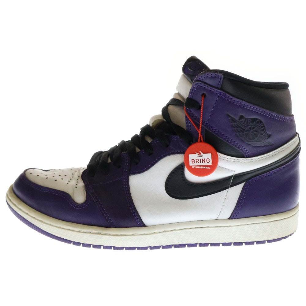 NIKE(ナイキ) AIR JORDAN 1 RETRO HIGH OG COURT PURPLE 555088-500 エアジョーダン1 コートパープル ハイカットスニーカー ホワイト/パープル US10.5/28.5cm