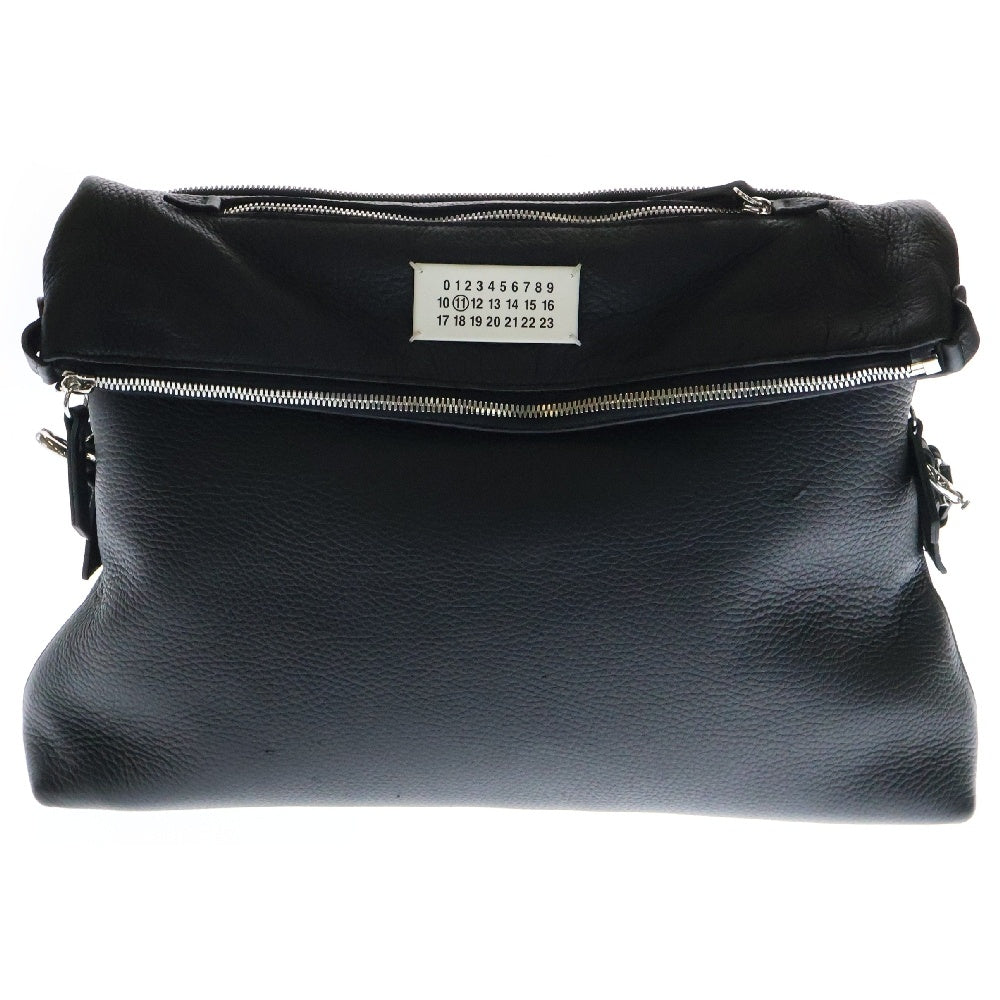 Maison Margiela 11(メゾンマルジェラ11) 5AC LARGE SHOULDER BAG レザーラージショルダーバッグ SB1WG0004 P4746 ブラック