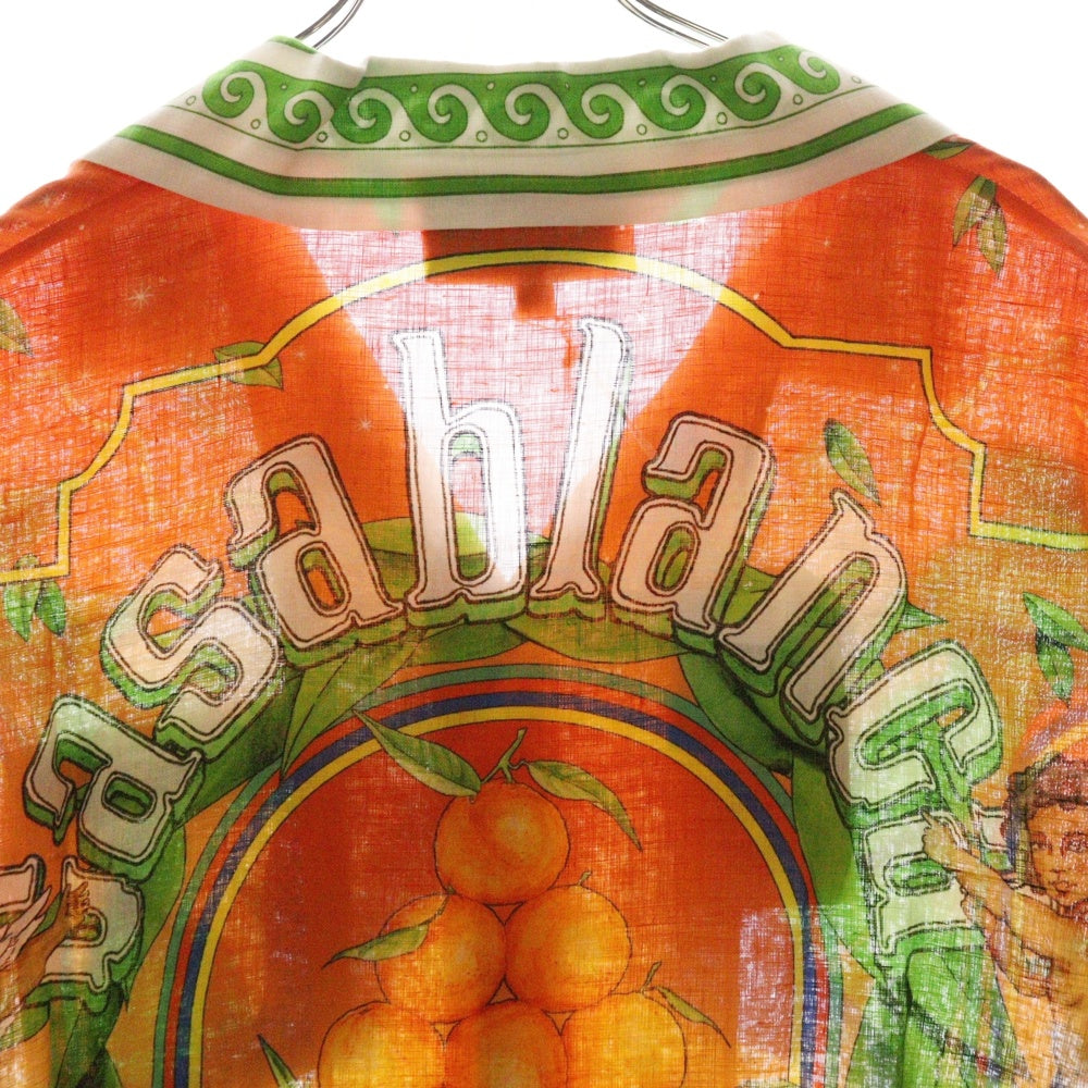 CASABLANCA(カサブランカ) 24SS Trophy Orange linen shirt U-MPS24-SH-006-02 総柄 リネン長袖シャツ マルチ