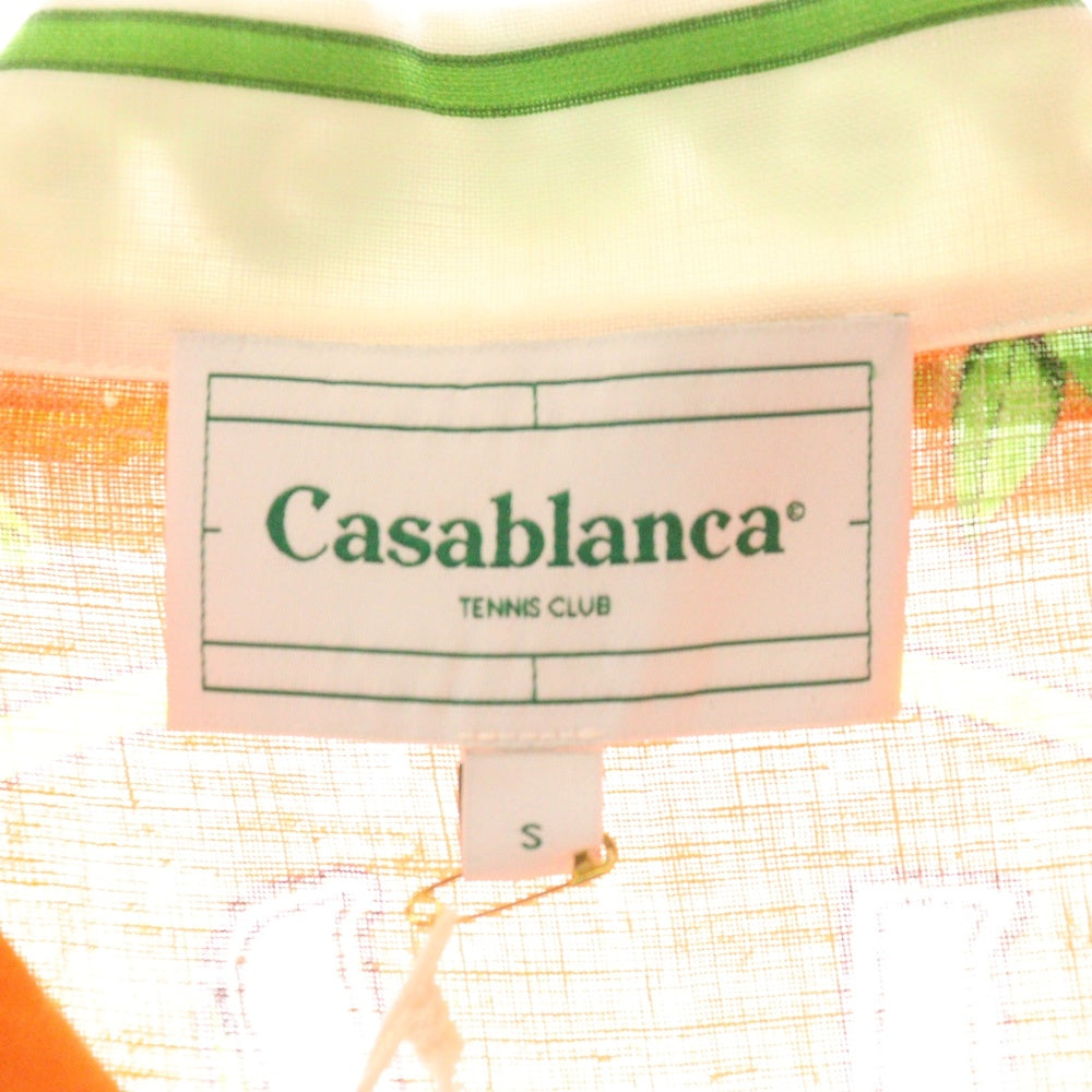 CASABLANCA(カサブランカ) 24SS Trophy Orange linen shirt U-MPS24-SH-006-02 総柄 リネン長袖シャツ マルチ