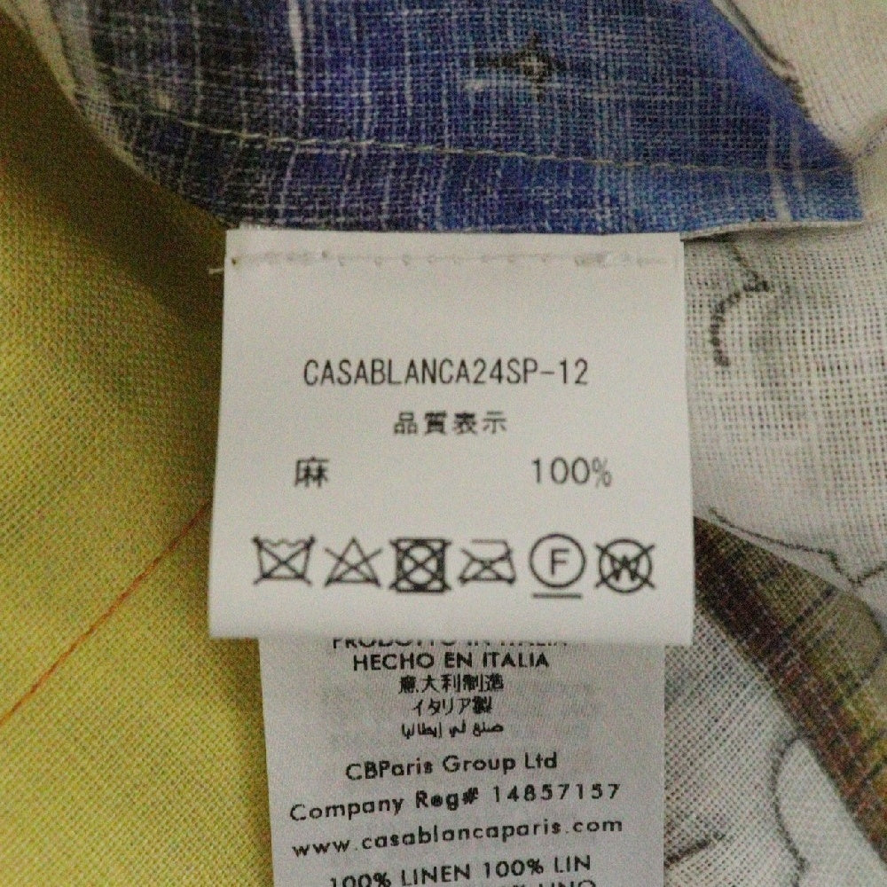 CASABLANCA(カサブランカ) 24SS Trophy Orange linen shirt U-MPS24-SH-006-02 総柄 リネン長袖シャツ マルチ