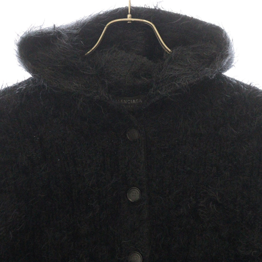 BALENCIAGA(バレンシアガ) 22AW Brushed Wool Hooded Cardigan ブラッシュドウールフーデッドカーディガン 719001 T1657 ブラック
