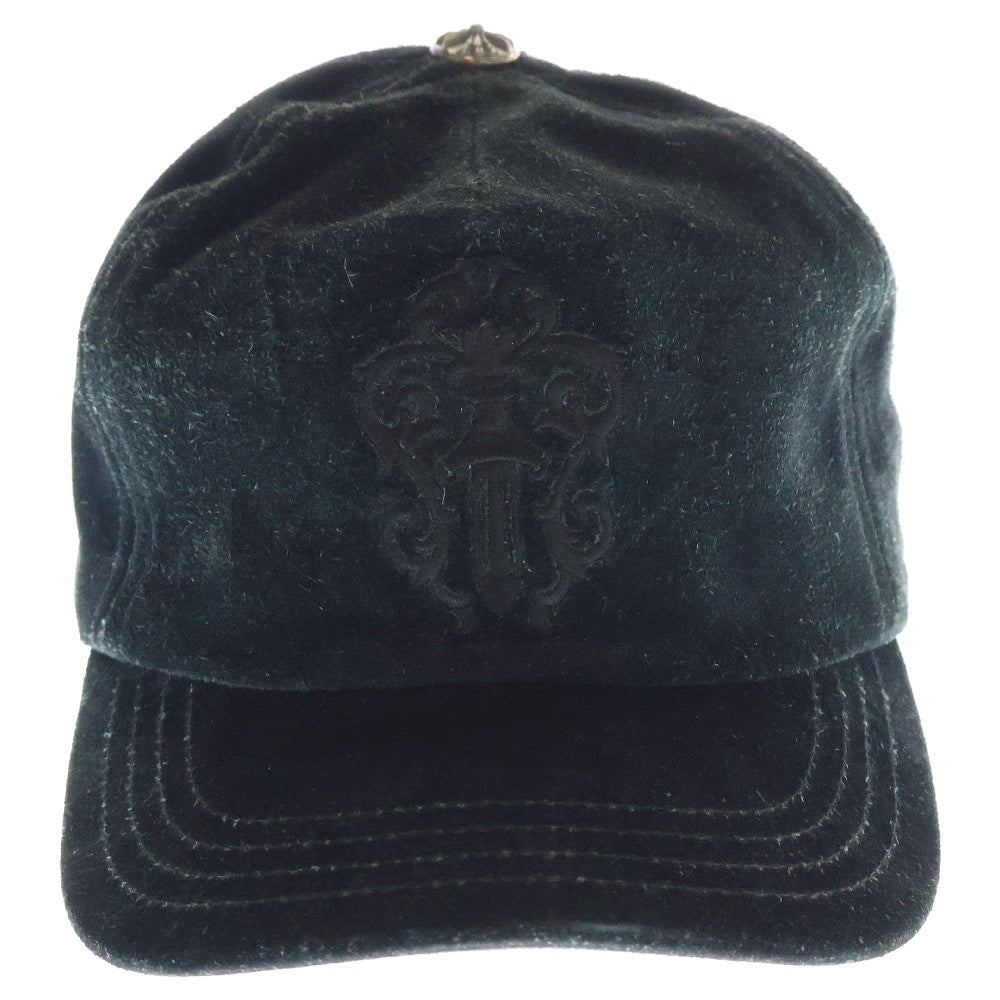 CHROME HEARTS(クロムハーツ) BASEBALL TRUCKER ベースボールトラッカー ダガー刺繍 スエード ベースボールキャップ 帽子 ブラック