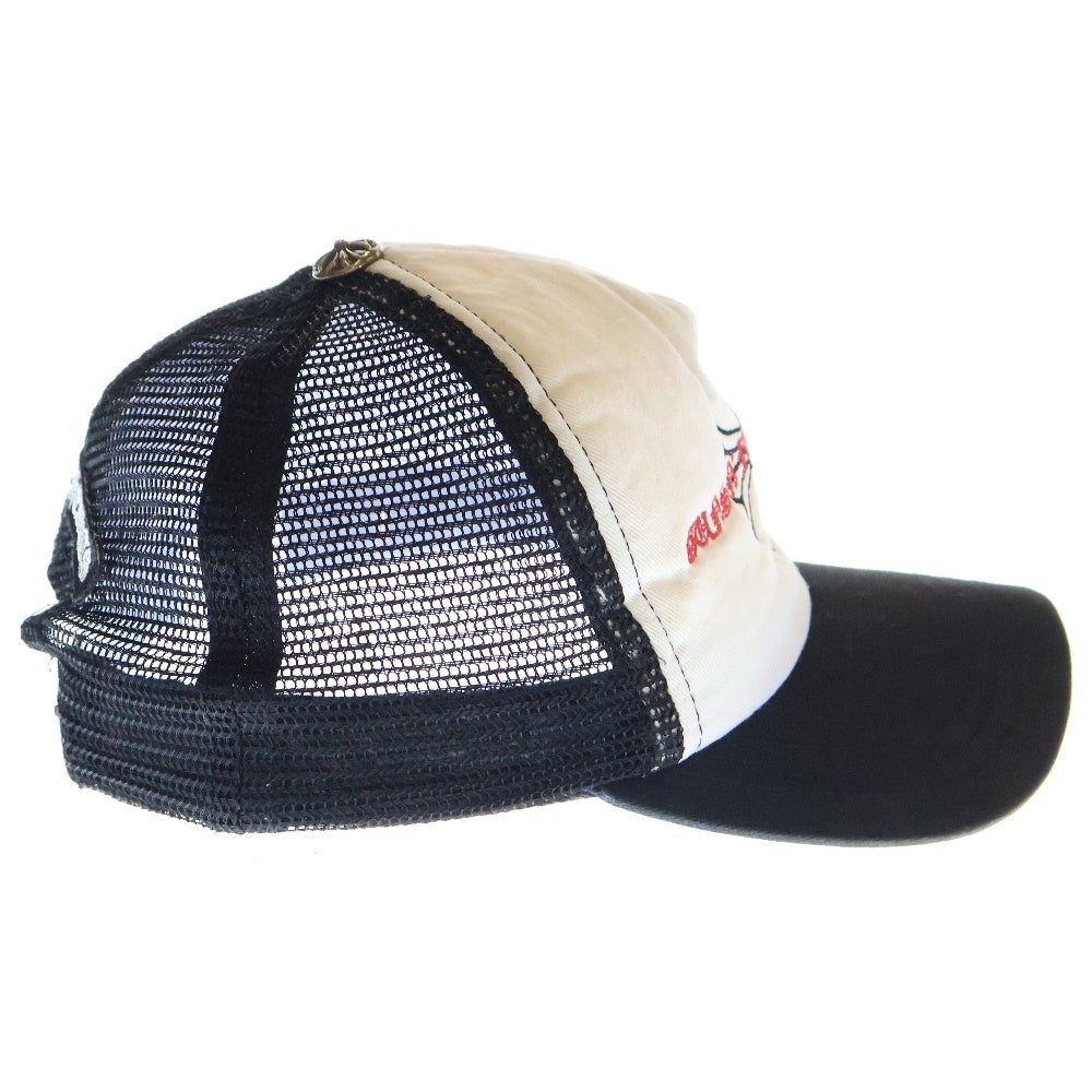 CHROME HEARTS(クロムハーツ) TRUCKER CAP CHプラス刺繍 トラッカーキャップ クロスボール付メッシュキャップ 帽子 ブラック/ホワイト