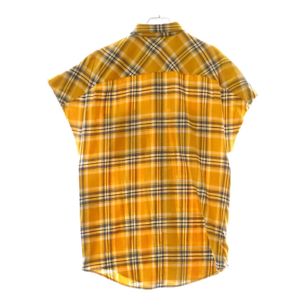 FEAR OF GOD(フィアオブゴッド) FOURTH COLLECTION チェック柄 サイドジップ ノースリーブシャツ イエロー