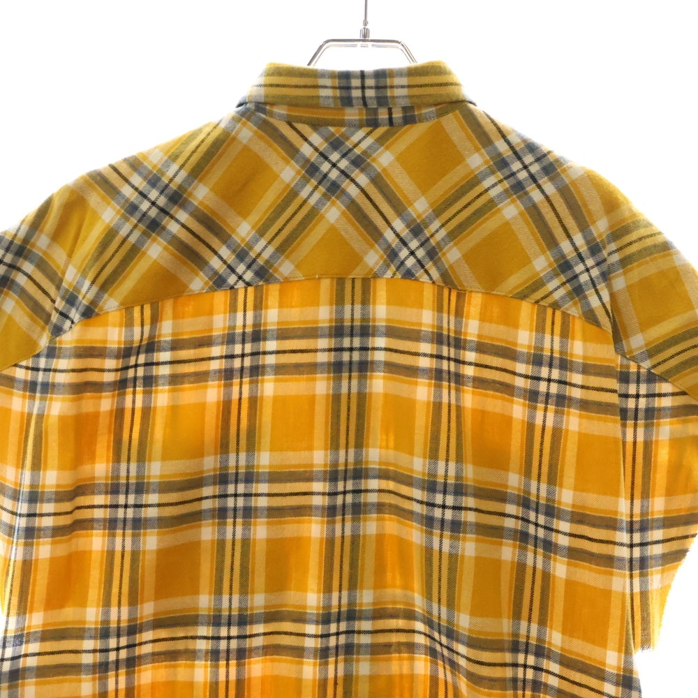 FEAR OF GOD(フィアオブゴッド) FOURTH COLLECTION チェック柄 サイドジップ ノースリーブシャツ イエロー