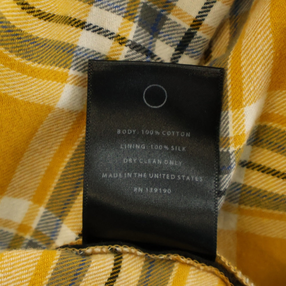 FEAR OF GOD(フィアオブゴッド) FOURTH COLLECTION チェック柄 サイドジップ ノースリーブシャツ イエロー