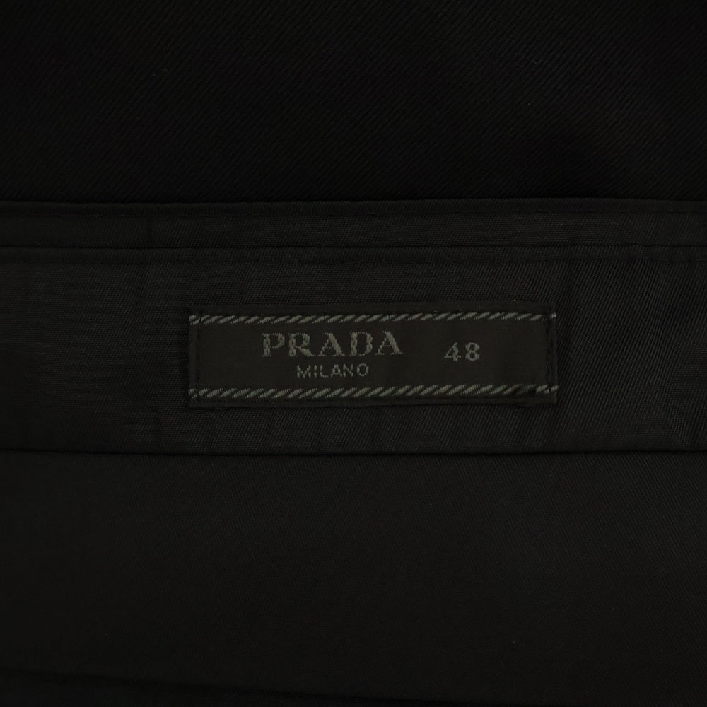 PRADA(プラダ) 22SS トライアングルプレート ウールギャバスラックスパンツ SPH177 S221 11A6 ブラック
