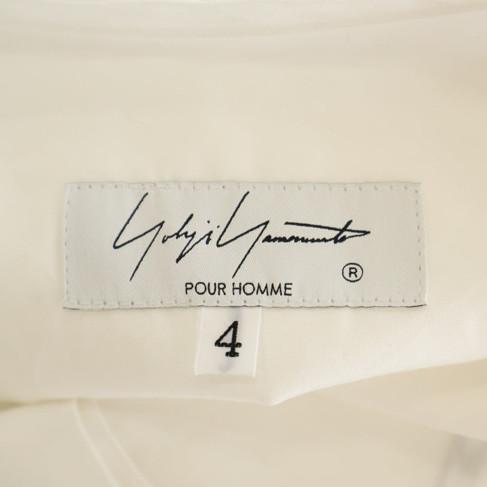 Yohji Yamamoto POUR HOMME(ヨウジヤマモト プールオム) 21SS 女優プリントオーバーサイズバンドカラー長袖シャツ HX-B96-044 ホワイト