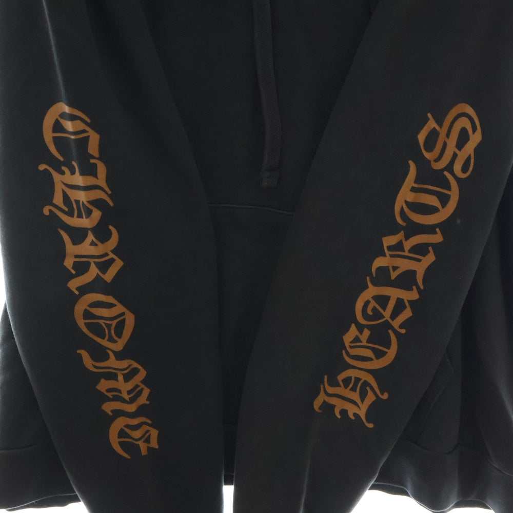 CHROME HEARTS(クロムハーツ) SWTSHRT PLVR アームロゴプリントプルオーバーパーカー ブラック/ブラウン