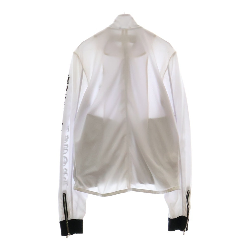 CHROME HEARTS(クロムハーツ) Track Jacket ダガージップ アームロゴプリント レザー切替カシミヤ混 トラックジャケット ホワイト