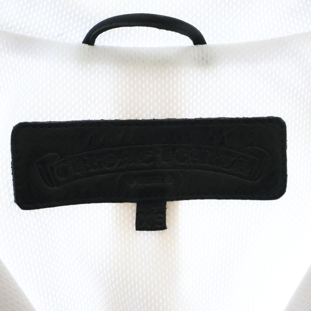 CHROME HEARTS(クロムハーツ) Track Jacket ダガージップ アームロゴプリント レザー切替カシミヤ混 トラックジャケット ホワイト