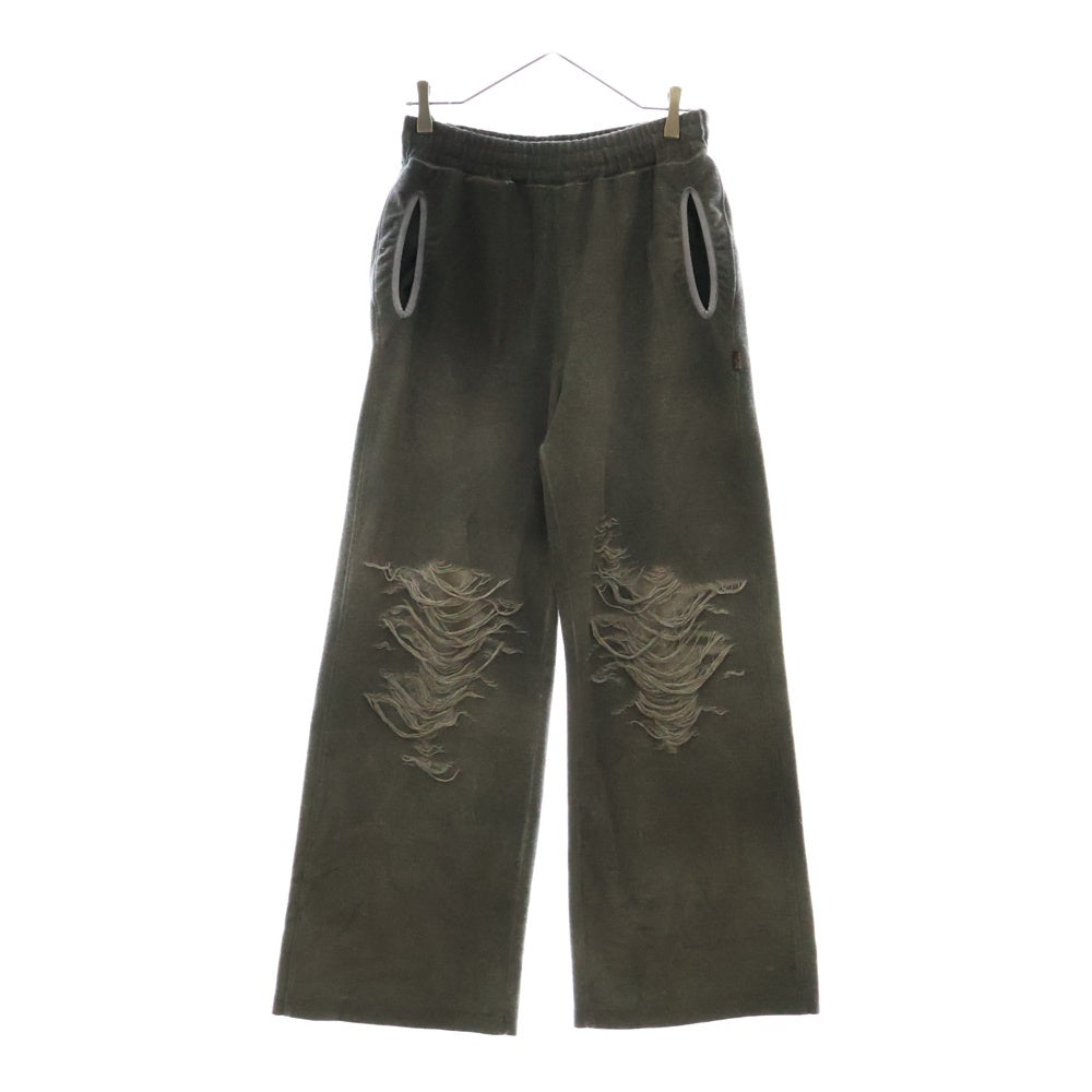 DIESEL(ディーゼル) 25SS P-PERCY A18218 デストロイ加工 スウェットパンツ グレー