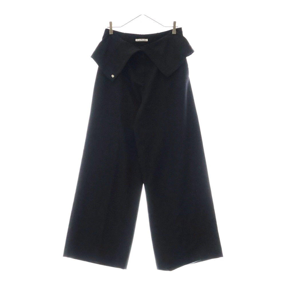 Acne Studios(アクネ ストゥディオズ) センタープレスワイドスラックスパンツ FN-WN-TROU001227 ブラック レディース