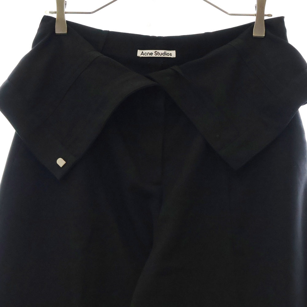 Acne Studios(アクネ ストゥディオズ) センタープレスワイドスラックスパンツ FN-WN-TROU001227 ブラック レディース