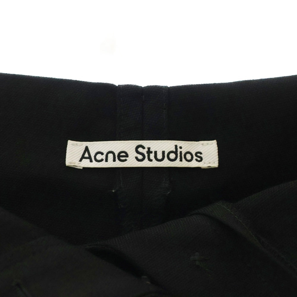 Acne Studios(アクネ ストゥディオズ) センタープレスワイドスラックスパンツ FN-WN-TROU001227 ブラック レディース