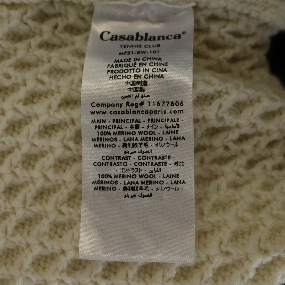 CASABLANCA(カサブランカ) 21AW コントラストトリムウールカーディガン MF21-KW-101 ホワイト