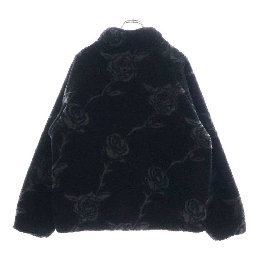 Lafayette(ラファイエット) 24AW ROSE ALLOVER PATTERNED FLEECE JACKET ローズオールオーバーフリースジャケット LA241008 ブラック