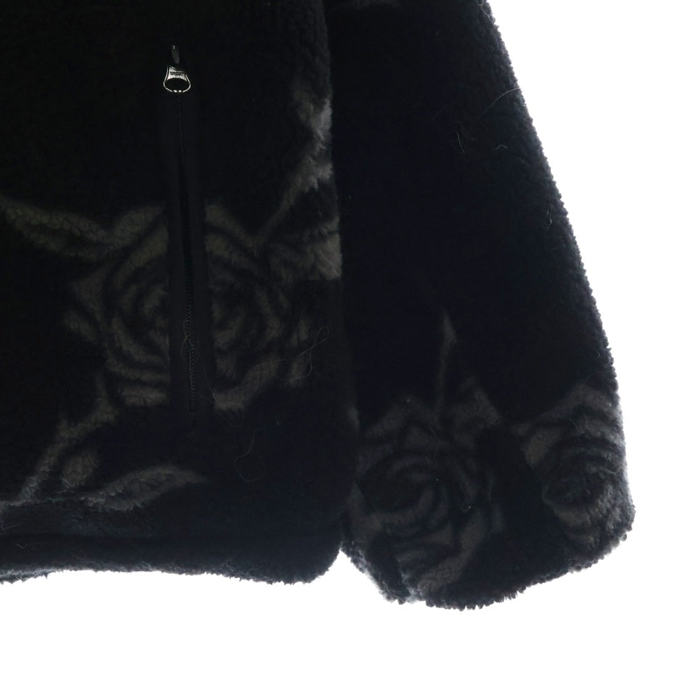 Lafayette(ラファイエット) 24AW ROSE ALLOVER PATTERNED FLEECE JACKET ローズオールオーバーフリースジャケット LA241008 ブラック