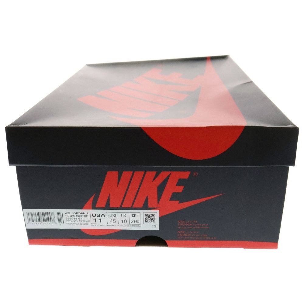 NIKE(ナイキ) AIR JORDAN 1 HIGH OG Bordeaux 555088-611 エアジョーダン1 ハイ OG ボルドー ハイカットスニーカー シューズ ホワイト/レッド US11/29.0cm