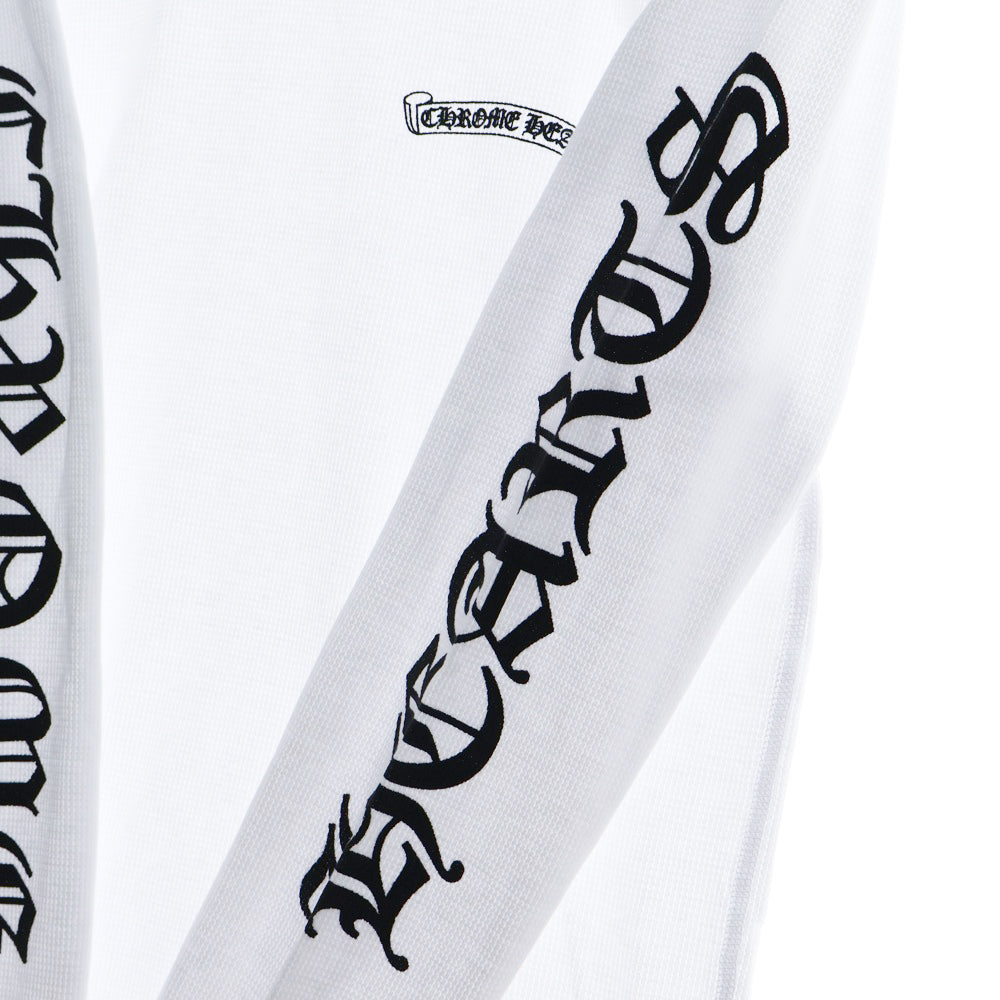 CHROME HEARTS(クロムハーツ) 25SS Thermal L/S スクロールラベル アームロゴプリントサーマル長袖Tシャツ カットソー ホワイト