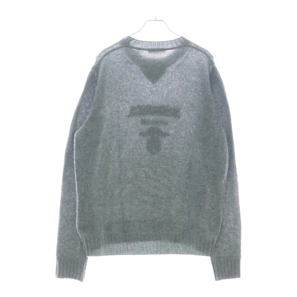PRADA(プラダ) 22AW Wool and Cashmere Sweater ロゴジャガード ウール×カシミヤ ニットセーター UMB223 S211 1YMW グレー