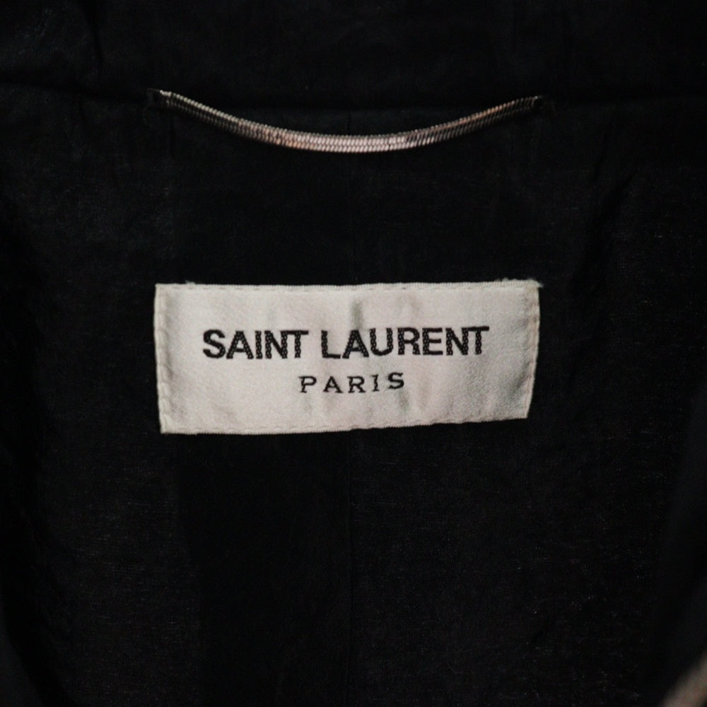 SAINT LAURENT PARIS(サンローランパリ) 22SS ボンバーブルゾン ナイロンロゴ刺繍トラックジャケット 684942 Y2E80 ブラック