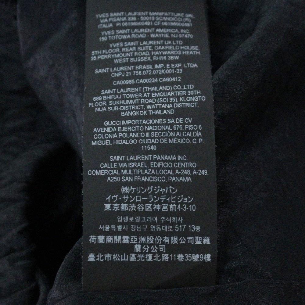 SAINT LAURENT PARIS(サンローランパリ) 22SS ボンバーブルゾン ナイロンロゴ刺繍トラックジャケット 684942 Y2E80 ブラック