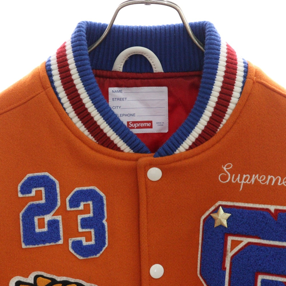 SUPREME(シュプリーム) 23AW Tiger Varsity Jacket タイガーバーシティージャケット スタジャン オレンジ