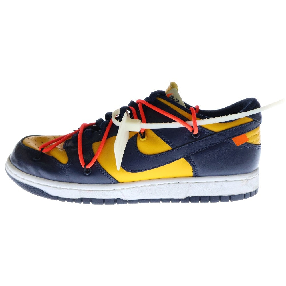 NIKE(ナイキ) ×OFF-WHITE DUNK LOW LTHR University Gold/Midnight Navy CT0856-700 オフホワイト ダンク ローカットスニーカー イエロー/ネイビー US9/27.0cm