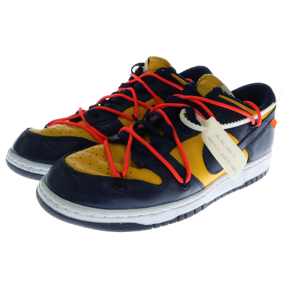 NIKE(ナイキ) ×OFF-WHITE DUNK LOW LTHR University Gold/Midnight Navy CT0856-700 オフホワイト ダンク ローカットスニーカー イエロー/ネイビー US9/27.0cm