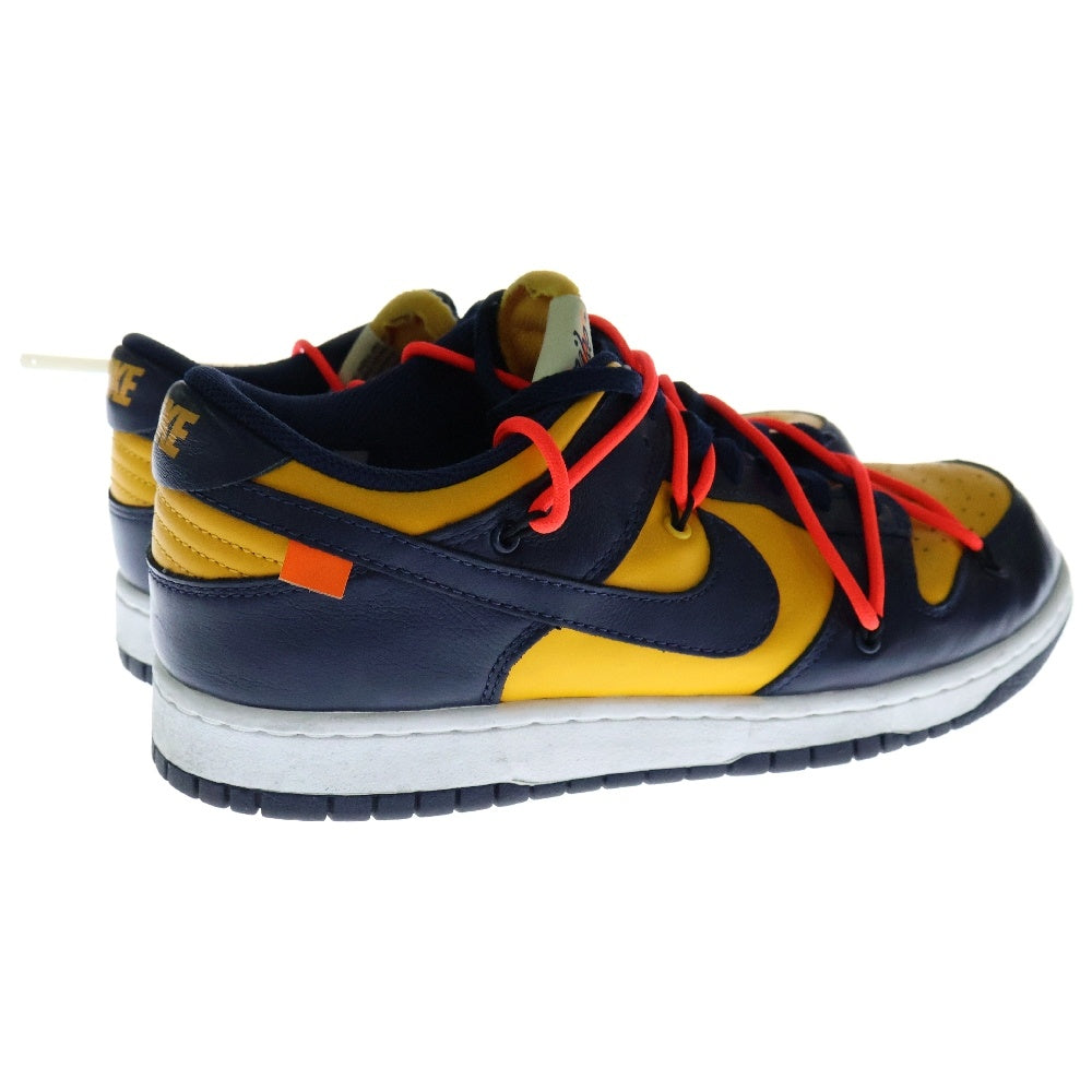 NIKE(ナイキ) ×OFF-WHITE DUNK LOW LTHR University Gold/Midnight Navy CT0856-700 オフホワイト ダンク ローカットスニーカー イエロー/ネイビー US9/27.0cm