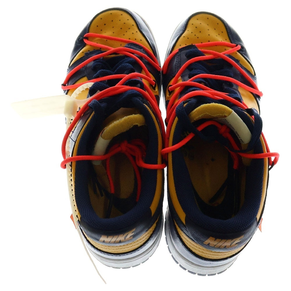 NIKE(ナイキ) ×OFF-WHITE DUNK LOW LTHR University Gold/Midnight Navy CT0856-700 オフホワイト ダンク ローカットスニーカー イエロー/ネイビー US9/27.0cm