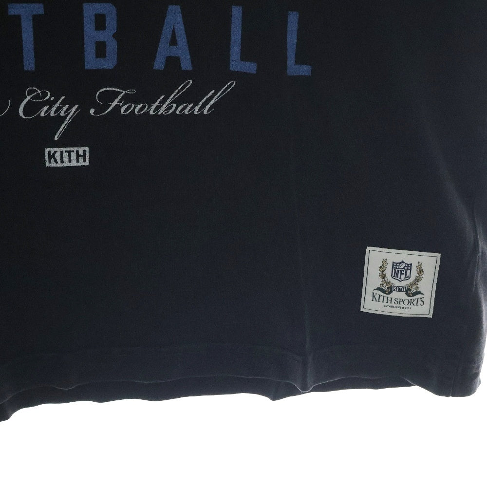 KITH(キス) 23AW×NFL Titans Vintage Tee タイタンズ ヴィンテージ加工プリント半袖Tシャツ ブラック