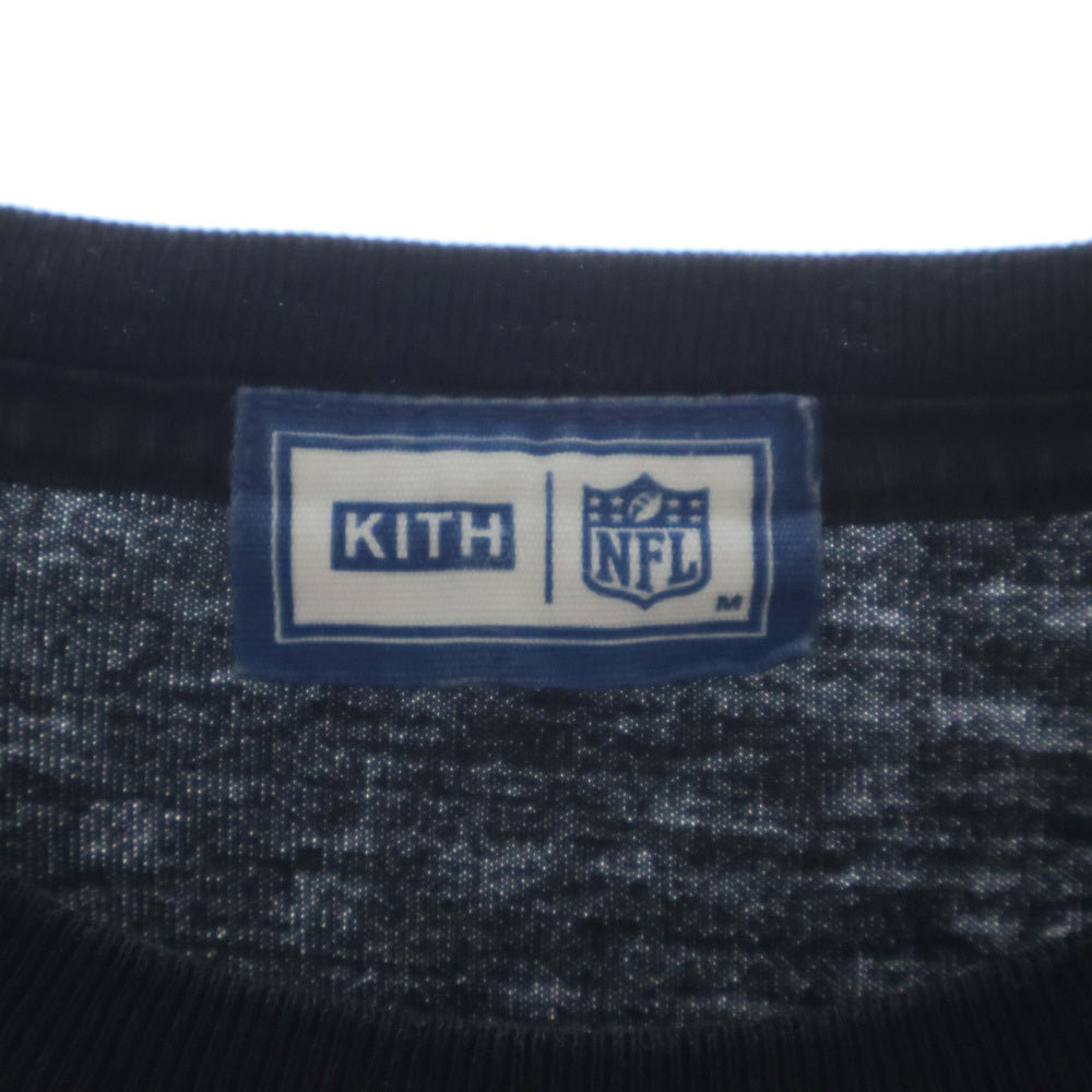 KITH(キス) 23AW×NFL Titans Vintage Tee タイタンズ ヴィンテージ加工プリント半袖Tシャツ ブラック
